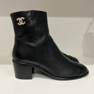CHANEL 2021 Calfskin Ankle Boots